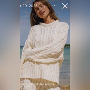 Daily Drills Cable Knit Sweater Set - Cream